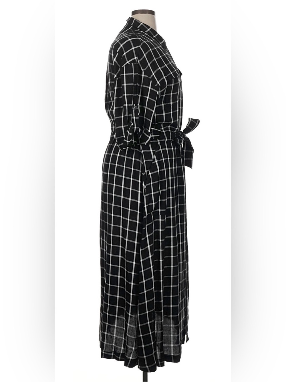 Calvin Klein Black and White Windowpane Dress - Picture 2 of 5